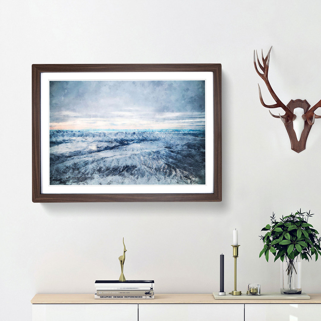 Mountains of Dushanbe in Tajikistan - Picture Frame Graphic Art Print