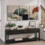 «Teal Rust Arch», art graphique abstrait, images de bureau, impression sur toile encadrée, 3 pièces-131500993-131500992