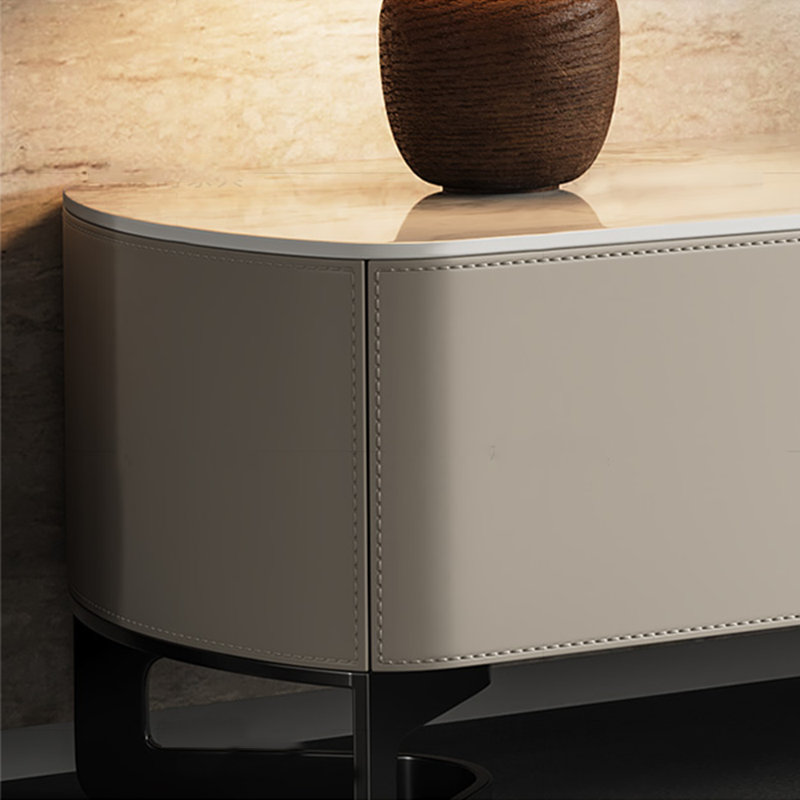 Meuble télé de style moderne, 86.61", Beige / gris clair