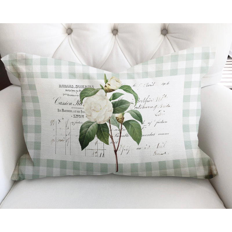 Housse et insert de coussin rectangulaire en coton Joelle, Émeraude