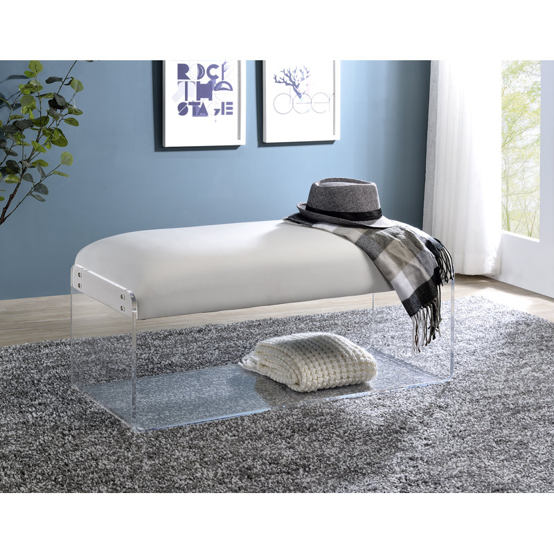 Chiou Suede Shelves Storage Bench