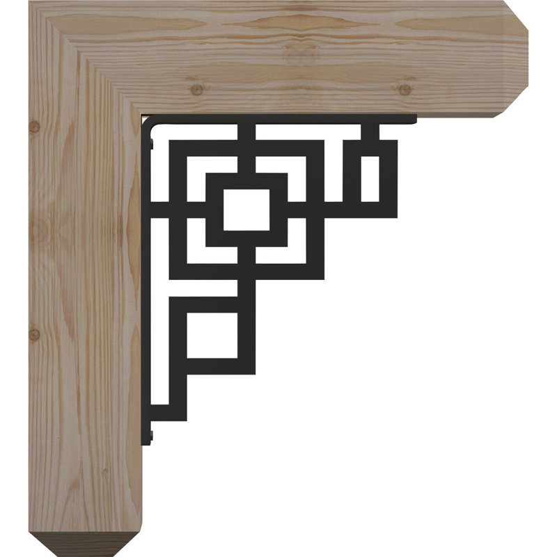 Support à crête en fer Eris, H 16 po x P 13 1/2 po, Sapin de Douglas l 3 1/2 po x T 4 po (lisse)
