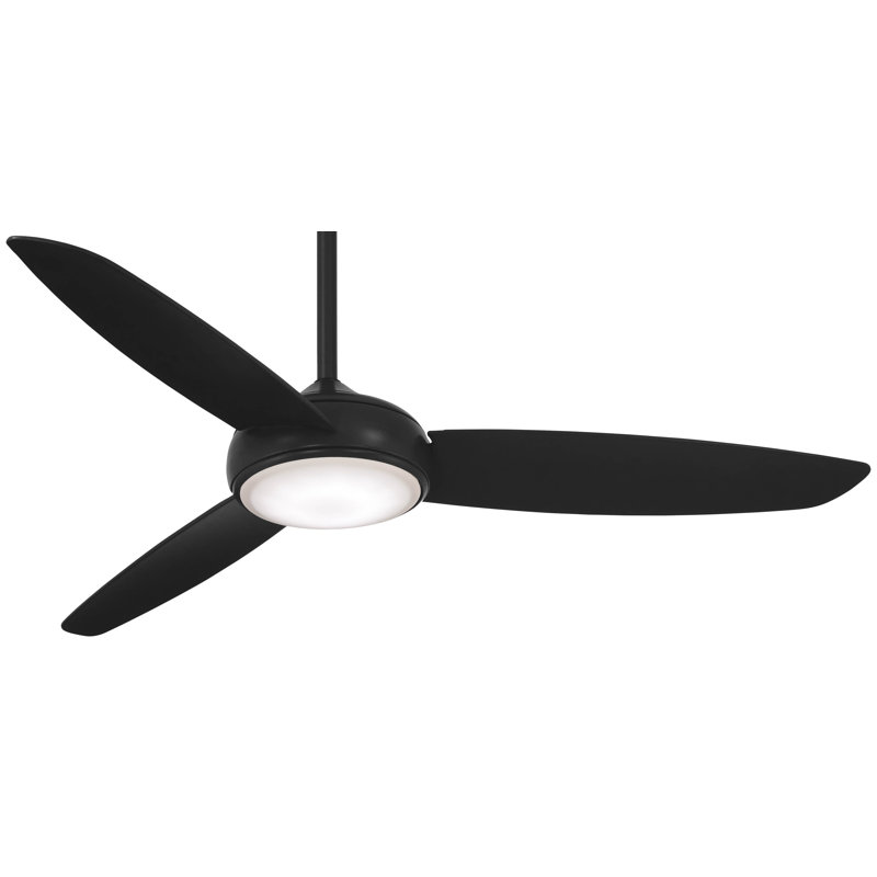 54" Concept IV 3 -Blade LED Smart Standard Ceiling Fan with Remote Control and Light Kit Included, Coal