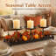 Set of 3 Black Rustic Metal Pillar Candle Holders, Fall Table Centerpiece, Candle Stands for Thanksgiving Christmas Mantel Decor