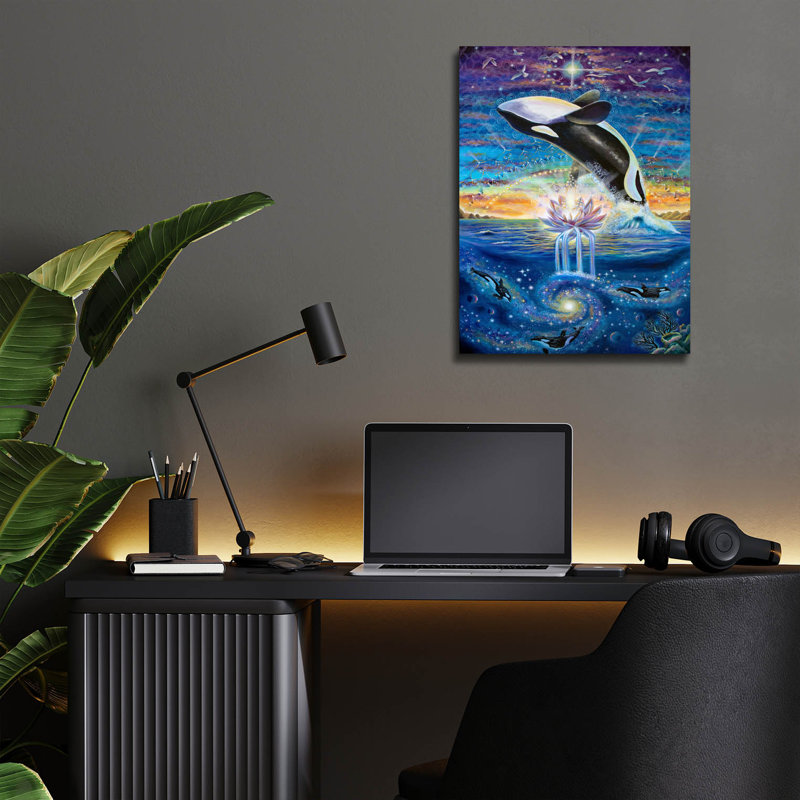  «Rising From The Profonds» par Verena, art mural en verre sauvage, 12 po x 16 po