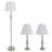 3-Piece Home Lighting Set - Coordinating Bundle with 2 Table Lamps and 1 Floor Lamp for Home and Office Decor