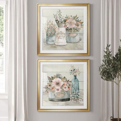 Shiplap Flower Market, ensemble de 2 reproductions d'art sur toiles