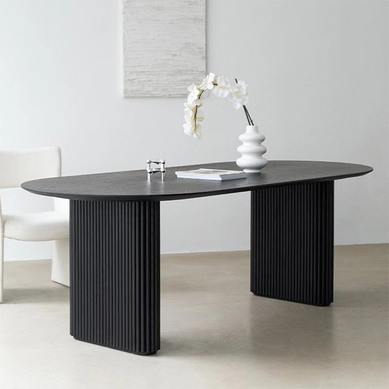Table de salle à manger noire, H 29,53 po x L 55,12 po x l 27,56 po
