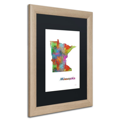 « minnesota state map-1 », impression encadrée à l’image