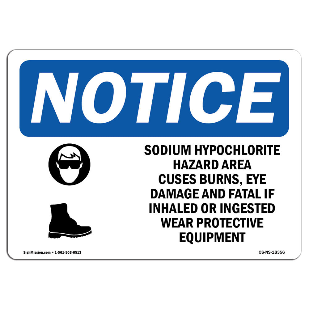 SignMission Sodium Hypochlorite Hazard Area Sign Wayfair