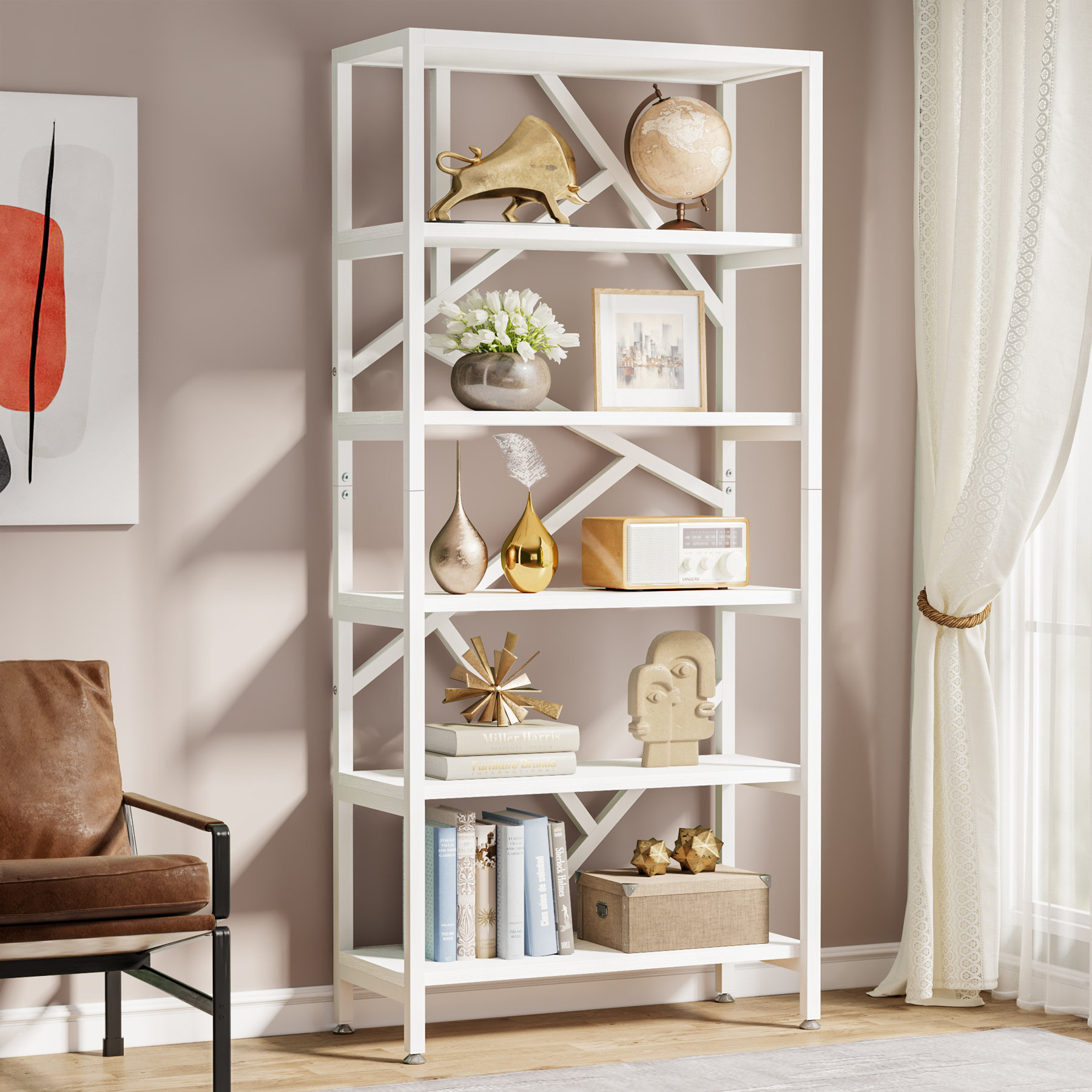 17 Stories Myrikle 70.8661'' H x 31.4961'' W Etagere Bookcase & Reviews ...