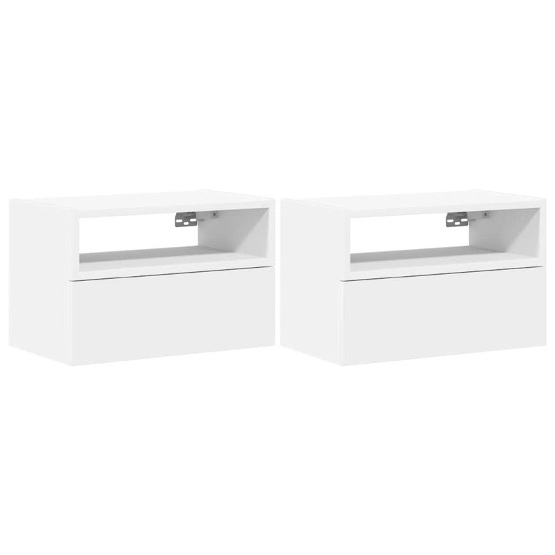 Cabriales 45cm W Manufactured Wood Bedside Table, White, 2