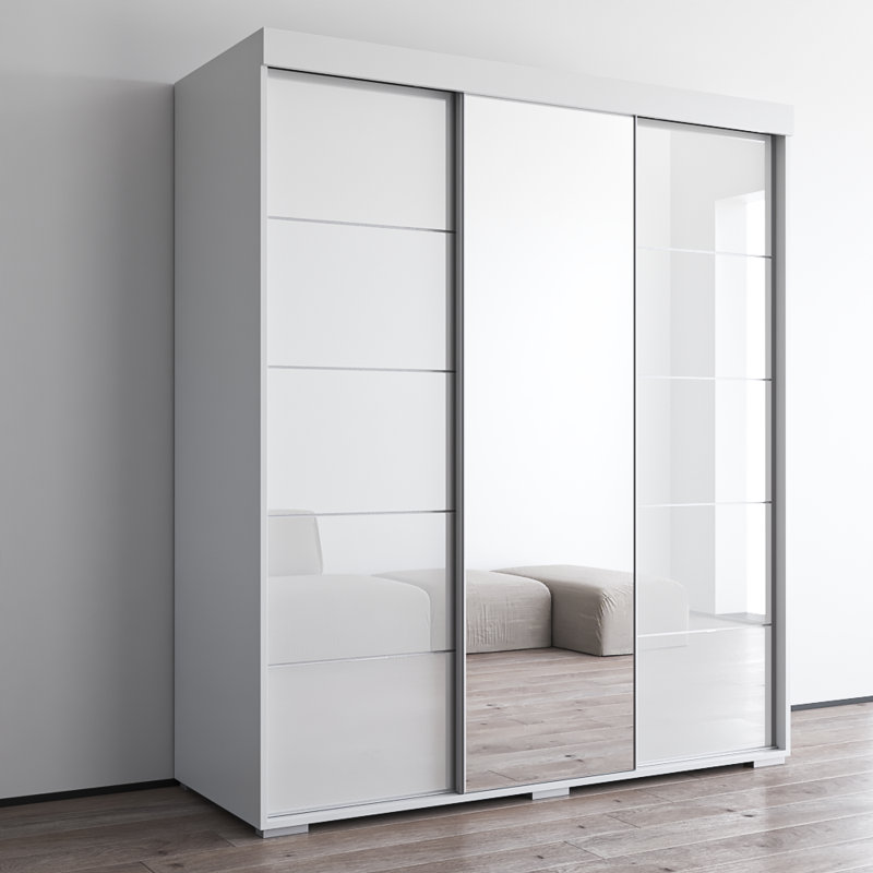 Armoire blanche 71 "avec miroir Aria, Blanc