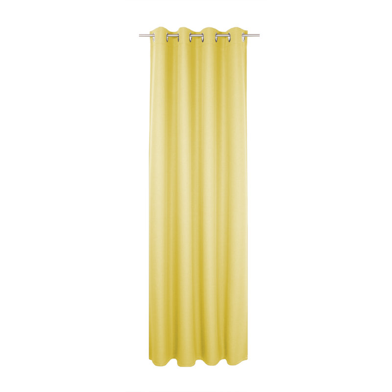 Kyrstan Synthetic Eyelet Single Curtain Panel, blackout, Yellow, 132cm Width x 255cm Drop
