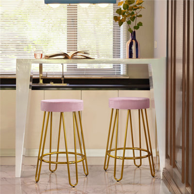 Cedernier Upholstered Counter Stool with Metal Frame