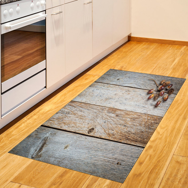Wooden High Density Long Fiber Poly Threads Decorative Area Rug Carpet, Rectangle 2'7" x 5'
