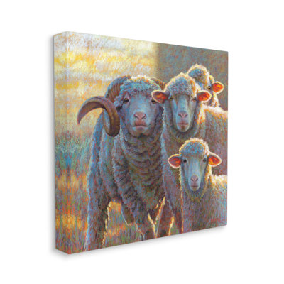 "Sunlit Sheep Family Farm Animals", art mural par Rita Kirkman