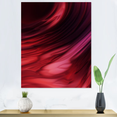 Abstrait vague rouge liquide - art mural moderne sur toile