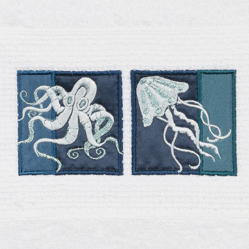 Ensemble de serviettes en coton turc 3 pièces AVA, Blanc