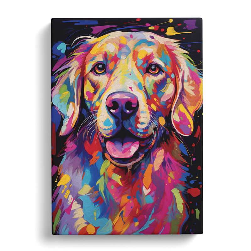 Golden Retriever Modern No.2 - No Frame Print, 50cm H x 35cm W x 3cm D