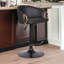 Chaise de bar pivotante en similicuir et en tissu noir