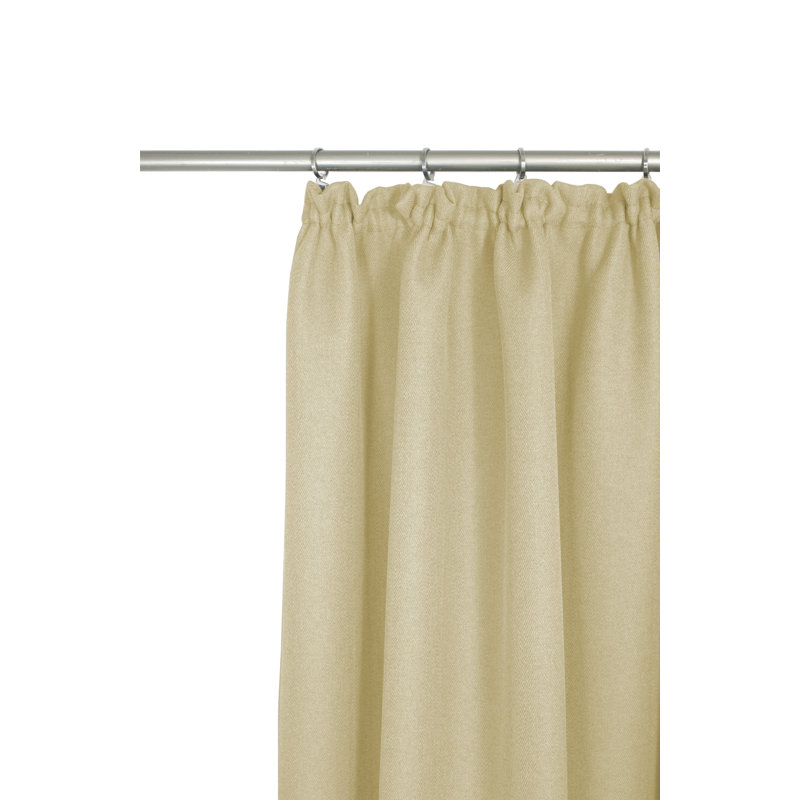 Kyrstan Pencil Pleat Room Darkening Thermal Single Curtain, 255cm Width x 132cm Drop, Beige