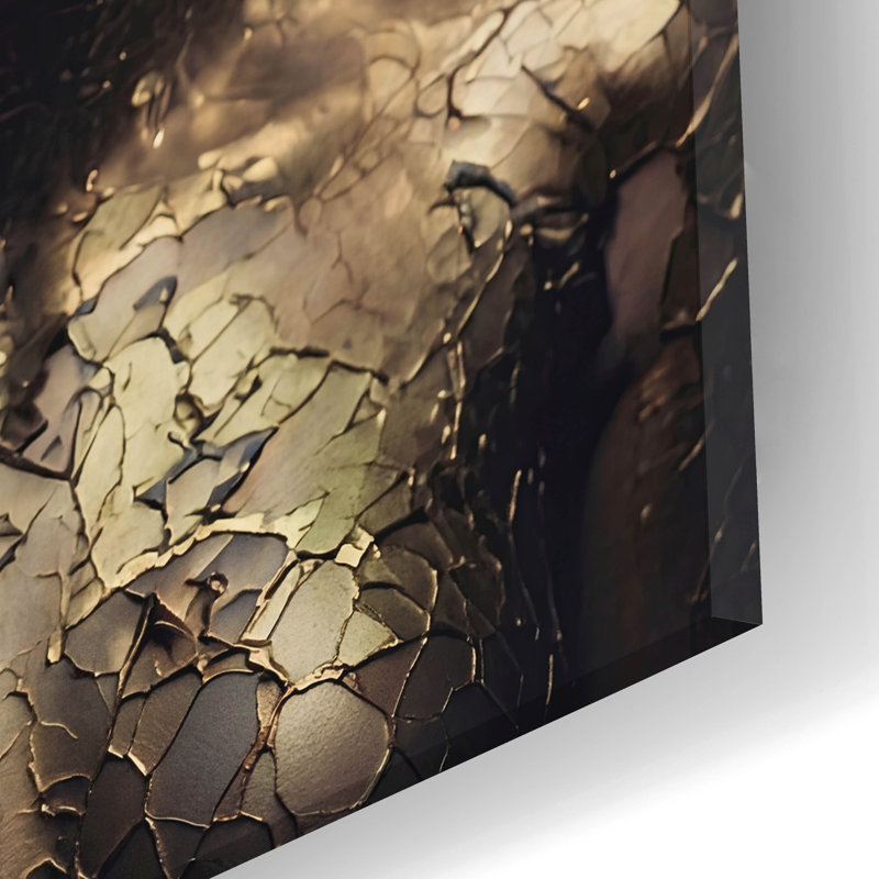 Art mural en verre épique «Gold Goddess» par Rich Monet, 12 po x 24 po, H 24 po x l 12 po