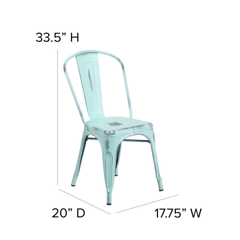 Chaise empilable Dickens, Bleu-vert vieilli