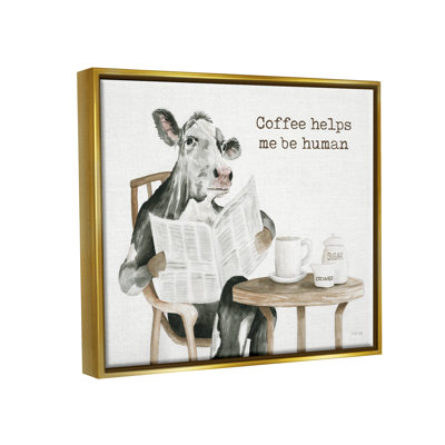 «Happy Morning Coffee», phrase encadrée sur bois par Cindy Jacobs, impression