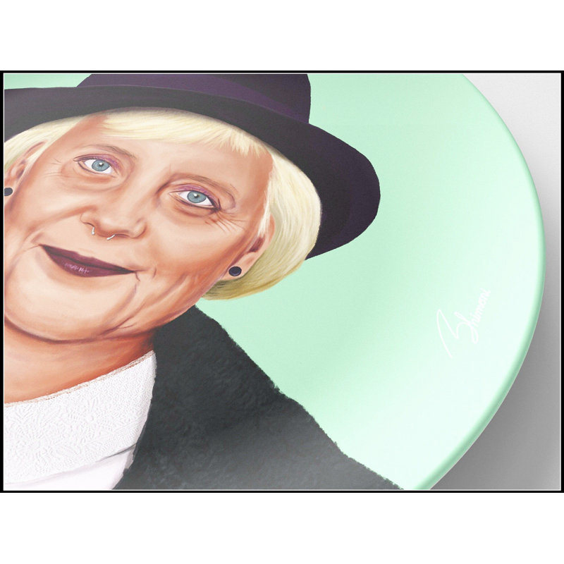 Assiette de 10 pouces Angela Merkel