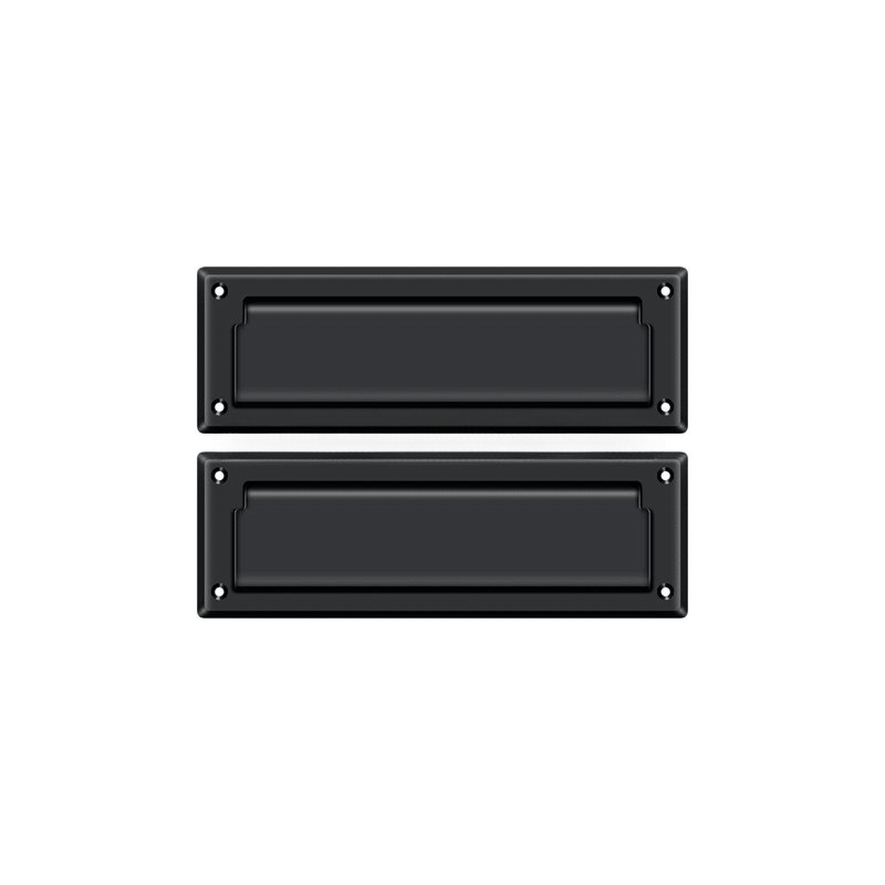 9" in x 3" Brass Mail Slot, Painted Black
