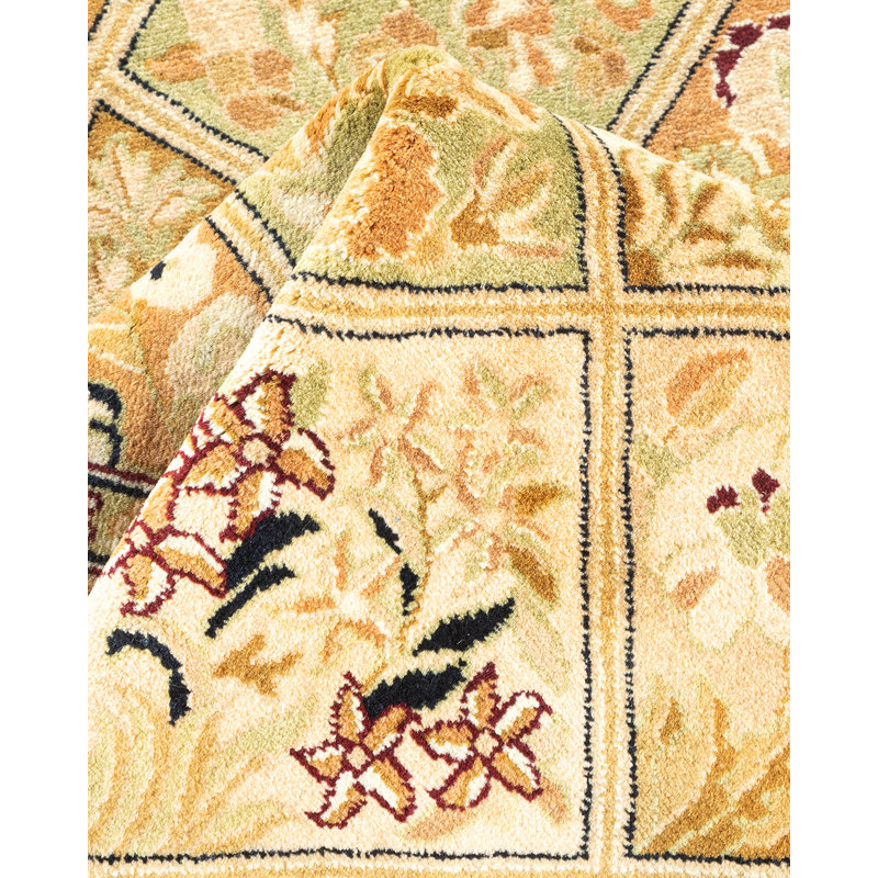 Tapis oriental brun noué à la main One-of-a-Kind