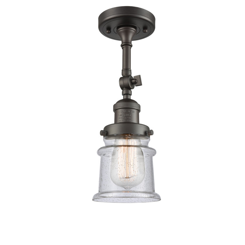Plafonnier semi-encastré 1 lumière 6 po Alexandira, Grainé, Ampoule non incluse, Bronze huilé