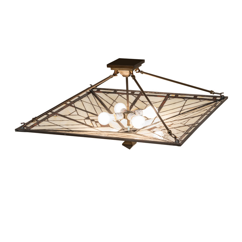Plafonnier semi-encastré 30 "Square Prairie Mission