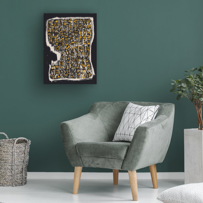 «Little Dean», symbole abstrait sur toile, H 19 po x l 14 po
