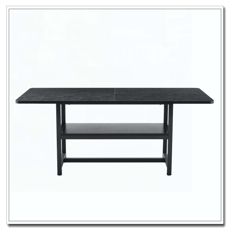 Table de salle à manger 71 "avec tablettes, Noir