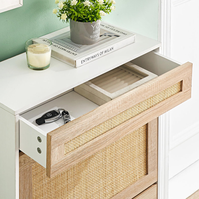 Freestanding Shoe Rack Cabinet With Flip Doors & Drawers, White, 2