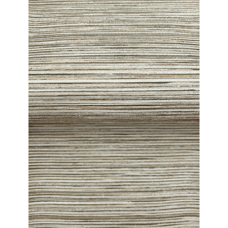 Papier peint rayé en mousse de bambou, Vert