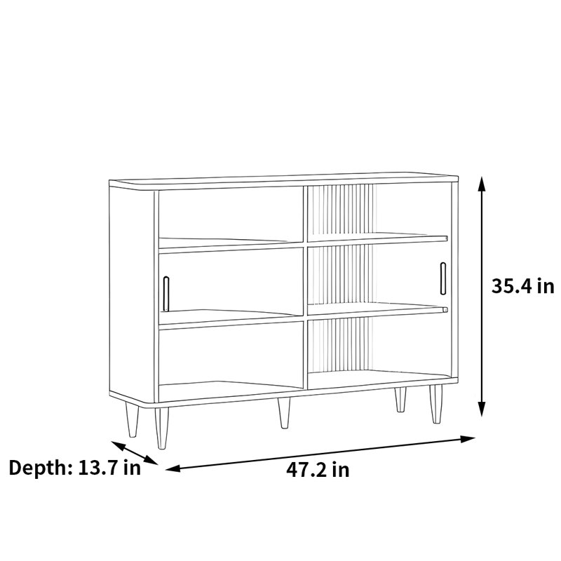 Florus, (3 Shelves) 35.4"H x 47.2"W x 13.7"D