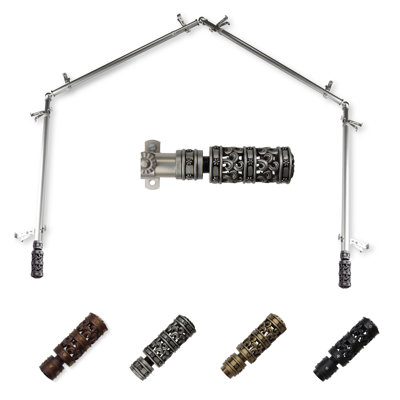 Tringle à rideaux simple ajustable pour fenêtre en baie 0,81 po Yoselin