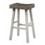 Gray/white Transitional Solid Wood Dining Stool Of 2pcs With Contour Seat For Living Room 29-inch Primary Space