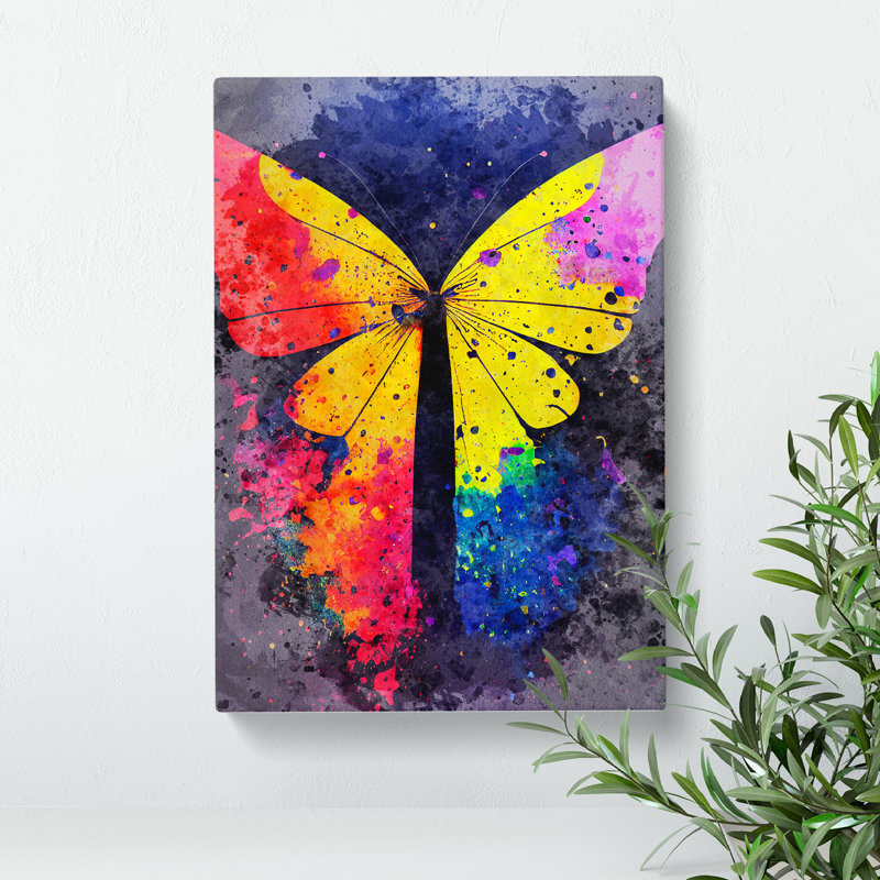 Splashed Butterfly No.1 Abstract - Wrapped Canvas Print, 50cm H x 35cm W x 3cm D