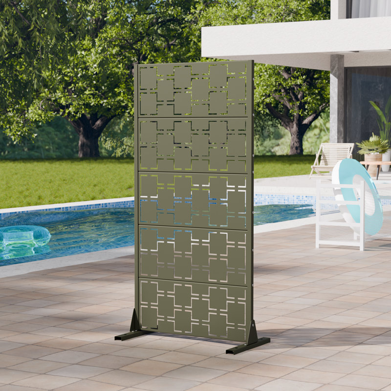 Paravents d'extérieur en métal 60 po x 30 po Wild, 60 po H x 30 po L x 16 po P, Vert
