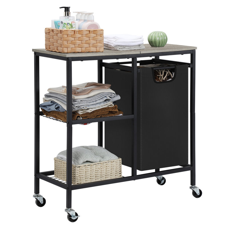 Laundry Cart with Wheels, Gray