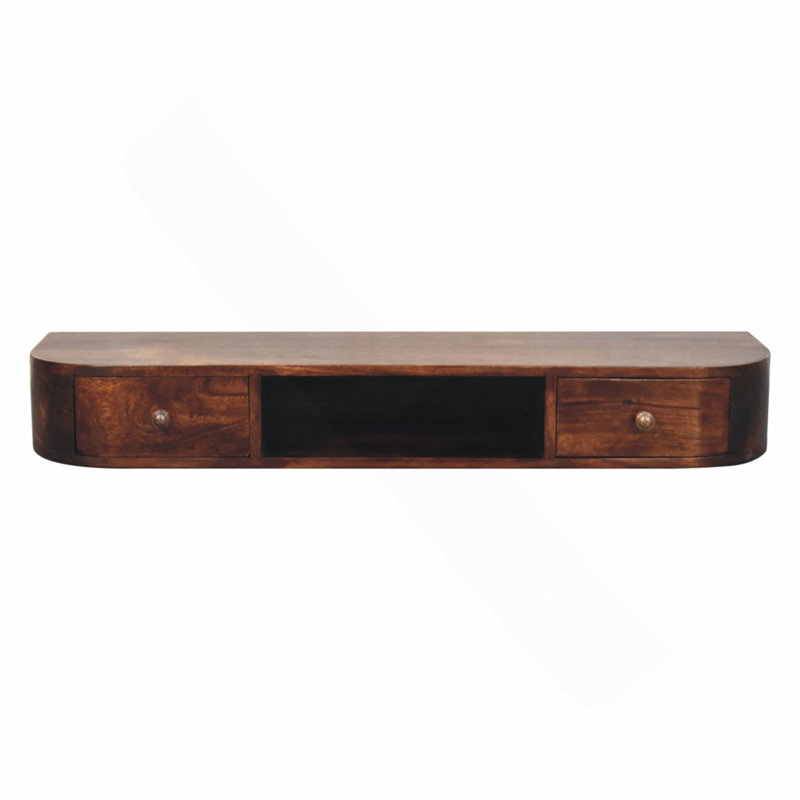 Solid Wood 2-Drawer Floating Console