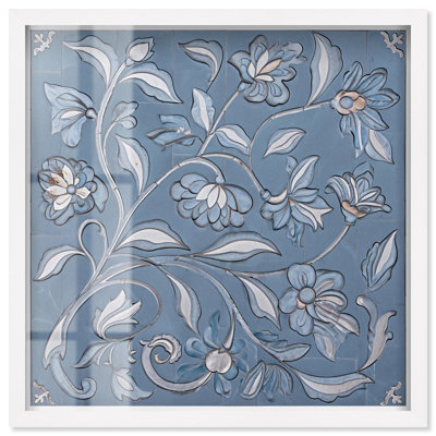 «Cerulean Arabesque Tile Bathroom Art Shadowbox» par Art Remedy