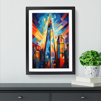 XYZ-FRM-V1223-6142 The Shard Cubism No.2 - Single Picture Frame Print on Wood
