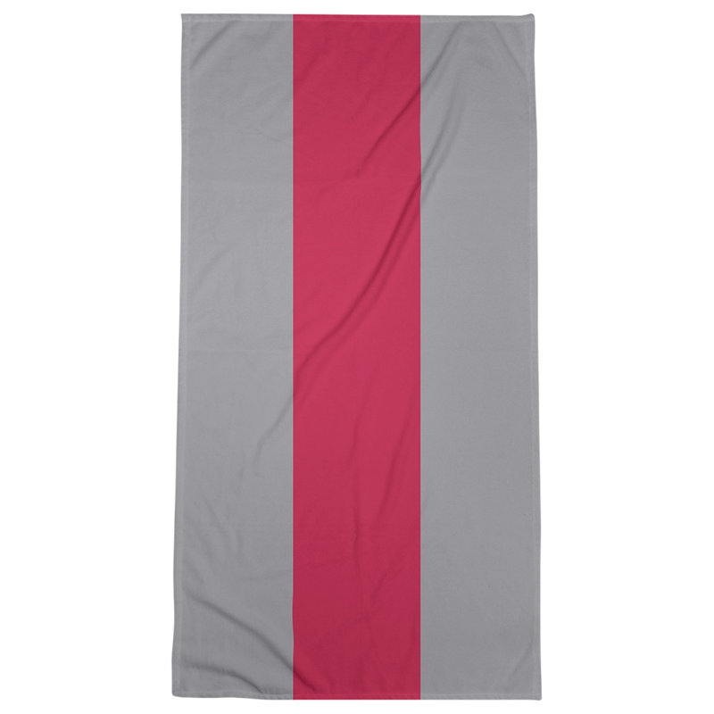 Cotton Blend Lightweight Bath Towel, Silver/Red/Silver