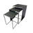 Imez 3-piece Rectangular Metal Nesting Table Grey