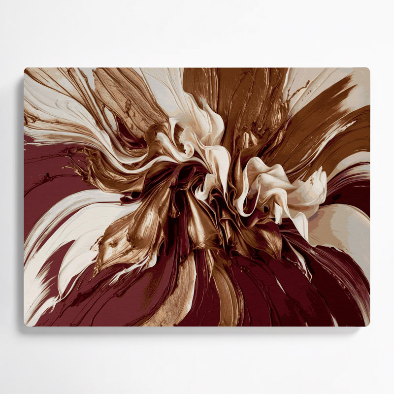 «Lyrical Abstraction 8», art mural en métal brun, H 11 po x l 14 po